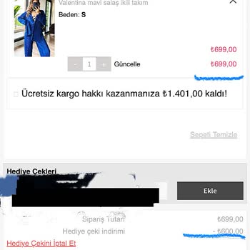Xoxo Store Eksik Gönderim Ve Eksik Para İadesi
