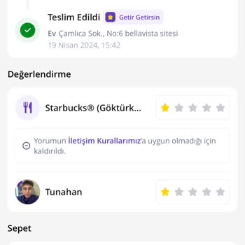Getir Ve Sipariş Teslim Edilmemesine