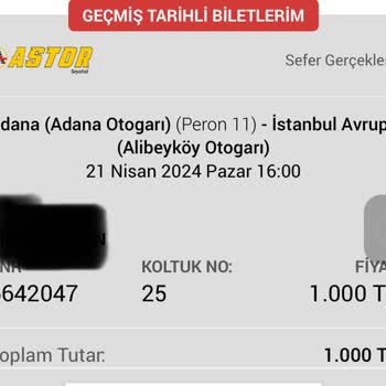 Obilet Astor Seyahat Hayal Kırıklığı