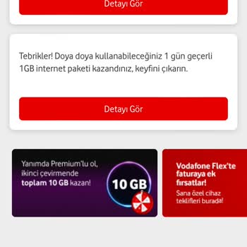 Vodafone Premium Üyelik GB Sorunu