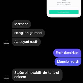 Fodens&Wear (wear.fodens) Eksik Ürün Cevap Alınamaması