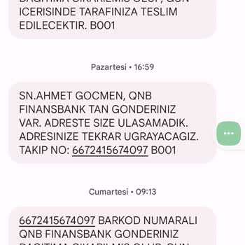 PTT Kargo Böyle Bir Adres Yok
