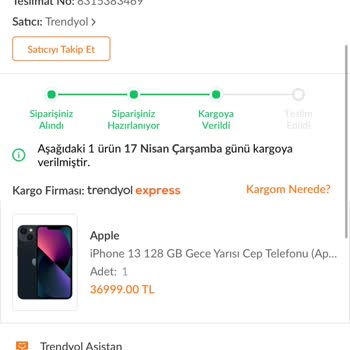 Trendyol Express 1 Haftadır Gelmeyen Kargo