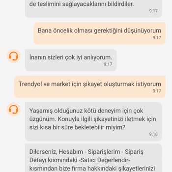 Geciken Teslimat Ve İletişim Sorunu: Trendyol Hızlı Market