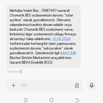 Garanti BBVA Bireysel Emeklilik BES İptal