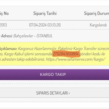 Kargom Nerede Sefamerve?