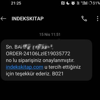 İndeks Kitap Siparişi Göndermiyor Ve Müşteri Hizmetleri Açmıyor