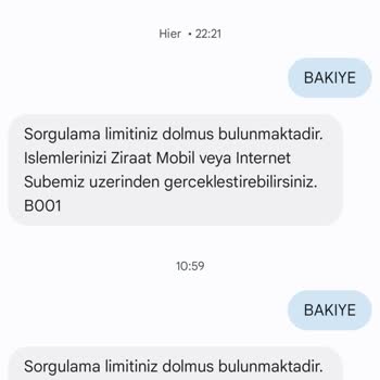 Ziraat Bankası Bakiye Sorgulama Limiti