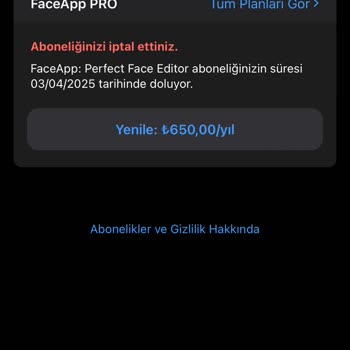 Faceapp Üyeliğimin İptal Olmasına Rağmen Faturama 650 TL Yansıttı!