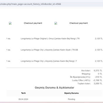 LONGCHAMP-TURKEY.com Siparişim Yollanmıyor Muhatap Yok