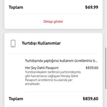 Vodafone Yurt Dışı 3 SMS İçin 840 TL Fatura Kesti