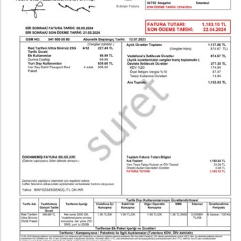Vodafone Yurt Dışı 3 SMS İçin 840 TL Fatura Kesti