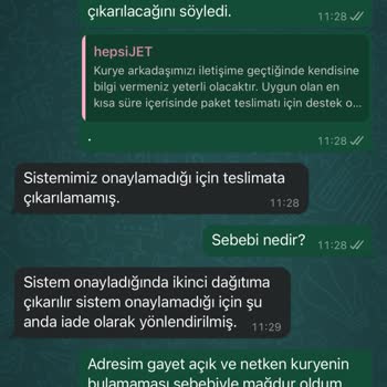Hepsijet İsteğim Dışında Ürünü İade Etti!