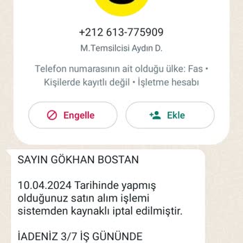 Sahibinden Muhasebe Sorumlusu Departmanı Ücret İadesi Yapılmadı