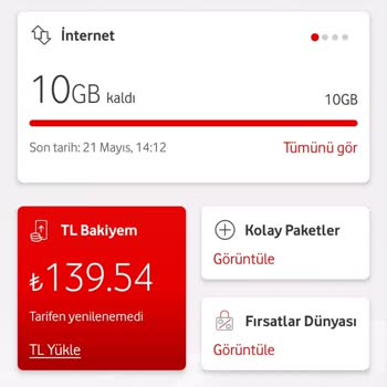 Vodafone Ek Paket Sorunu