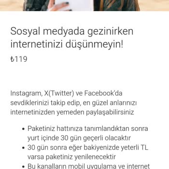 Vodafone Ek Paket Sorunu