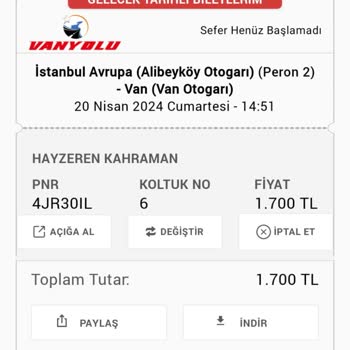 Vanyolu Seyahat Vanyolu Firması Alibeyköy Otogarına Uğramadı Ve Bagaj İçin Para İstedi