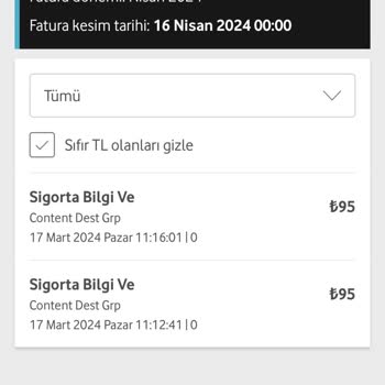 Vodafone İznim Dışında Mobil Ödeme Yapılmış