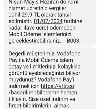 Vodafone Paramın İadesini Talep Ediyorum