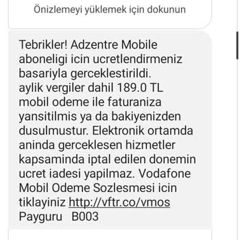 Vodafone Paramın İadesini Talep Ediyorum