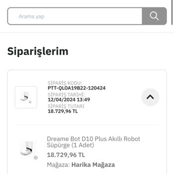 Eptt AVM Harika Mağaza 10 Gündür Robot Süpürgemi Kargoya Vermedi