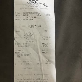 Adidas Garanti Kapsamındaki Ürüne İşlem Yapmaması.