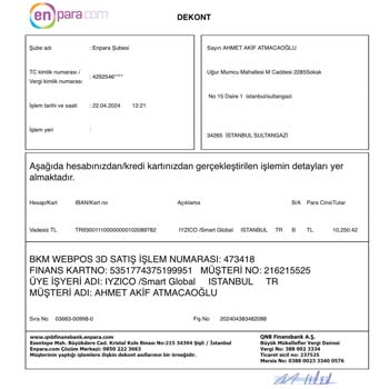 Enpara Hesabımdan 10.250 TL Para Çekildi