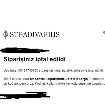Stradivarius İptal Edilen Sipariş