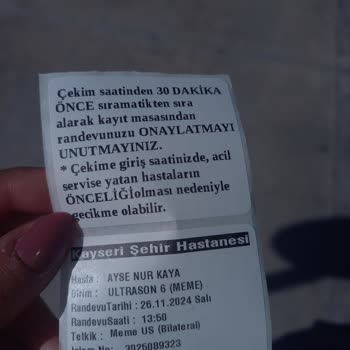 Kayseri Şehir Hastanesi Ultrason Randevu Geç Verilmesi