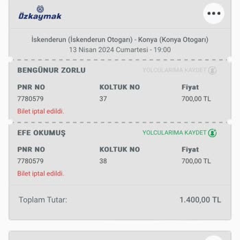 Obilet Para İadesinin Tarafıma Yapılmaması