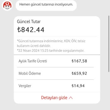 Vodafone Faturama İade Problemi