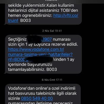 Vodafone Özel Numara Hat Aktif Olmama Durumu