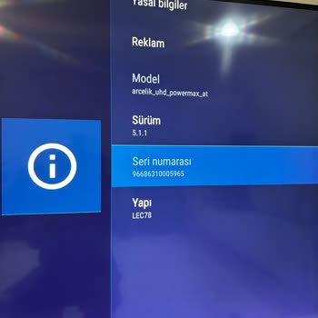 Arçelik A55L 9682 5AS Marka Seri Numarası Farklı