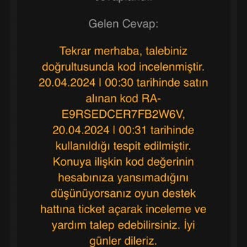 Kabasakalonline.com Satın Aldığım RP Kullanılmış Geldi