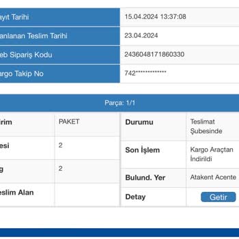 Sürat Kargo Atakent Acente/İstanbul Şubesi Sorumsuzluğu
