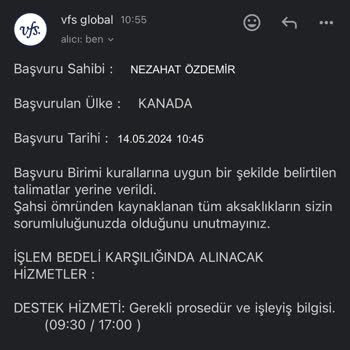 VFS Global Online Randevu Bizzat Ücret Talep Etti Ve Randevum Onaylanmadı