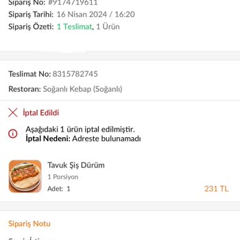 Trendyol Yemek Trendyolgo Firmasının Kusurlu Teslimat Haksız İptal Ve İade Prosedürü