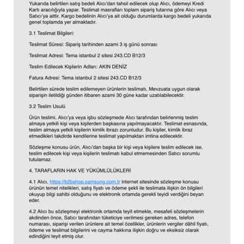 Samsung Parasını Alıp Sattığı Urunu Göndermiyor