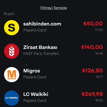 Sahibinden Papara Hesabımdan Para Çekti