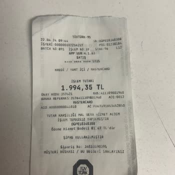 Tüvtürk Kredi Kartına Komisyon