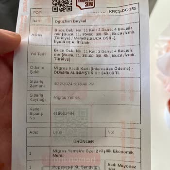 Popeyes Eksik Sipariş Gönderdi