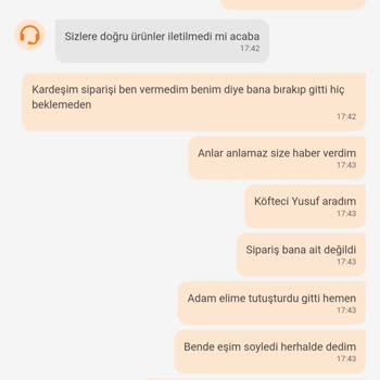 Trendyol Yemek Trendyol Kuryenin İşini Yanlış Yapması Ve İlgisizliği