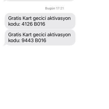 Gratis Kart Geçici Aktivasyon Kodu