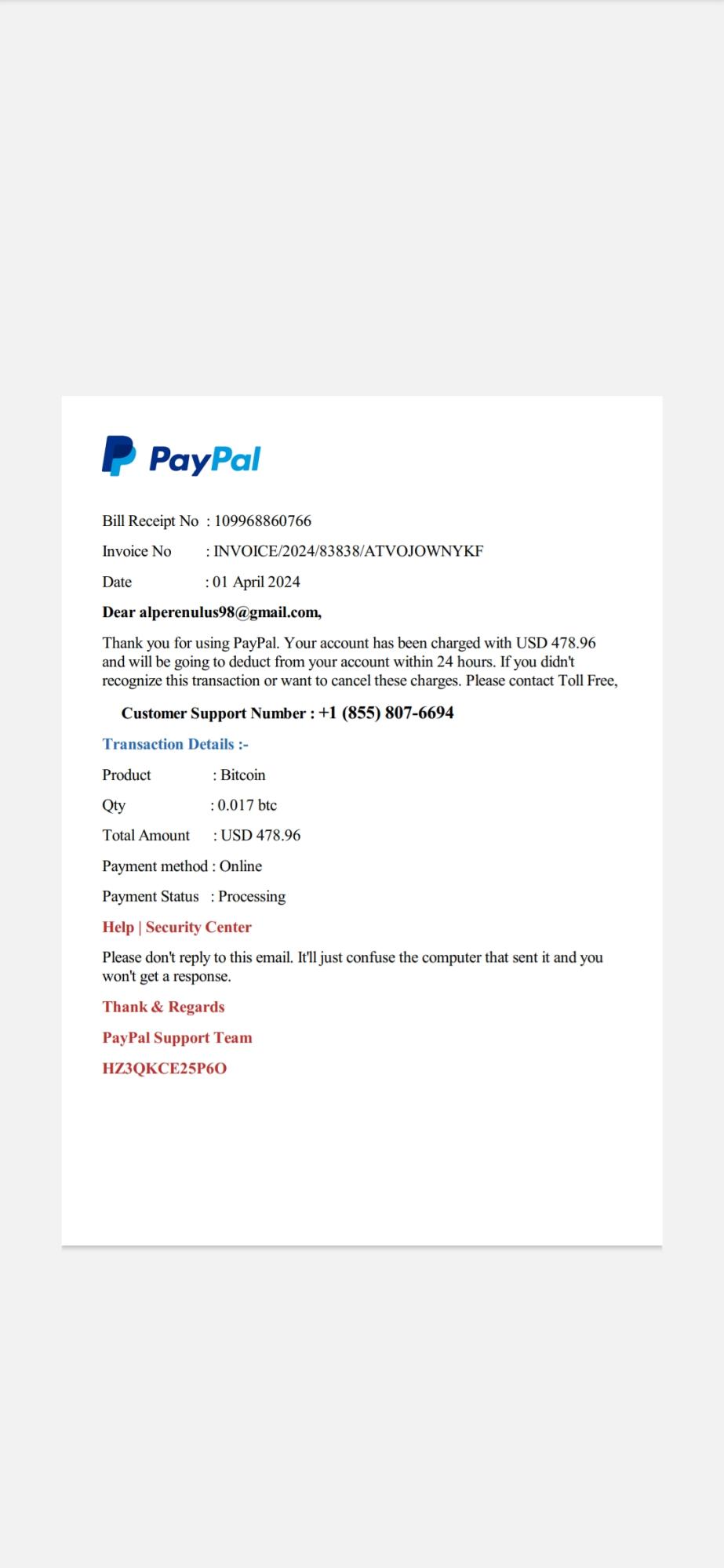 Mysterious PayPal Invoice on Nonexistent Account - Xolvie