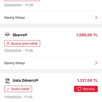Tıkla Gelsin Uygulamasında Siparişlerin Sebepsiz İptal Olması
