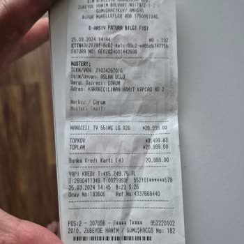 BİM'den TV Aldım. Mağduriyetim Giderilmedi