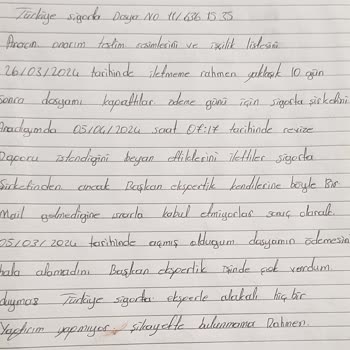 Başkan Ekspertiz Hizmetleri Sigorta Eksperi İletişim Ve İşlem Gecikmesi Şikayeti
