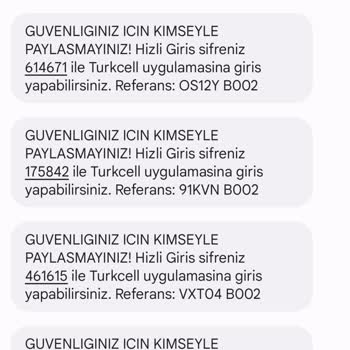 Turkcell Hızlı Giriş Şifresi Gönderiyor