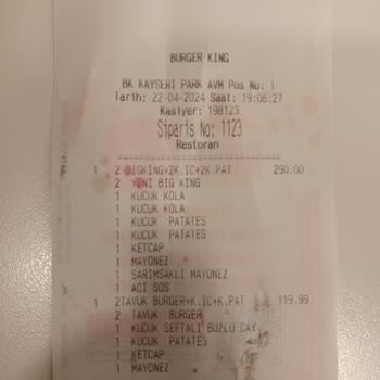 Kayseri Park Burger King Pişmanlığı
