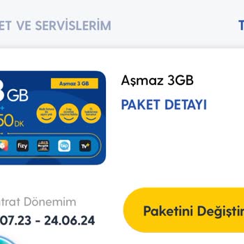 Turkcell Aşmaz Pakete Uygulanan Aşım Ücreti